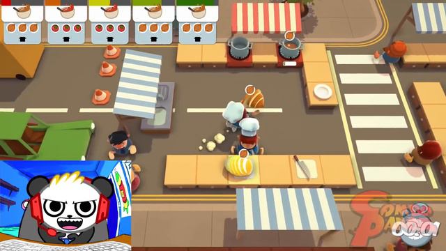 Overcooked Game making Burgers and Onion Soup! Let's Play with Combo Panda смотреть онлайн
