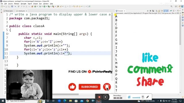 how to print uppercase and lowercase letters in java using for loop смотреть онлайн