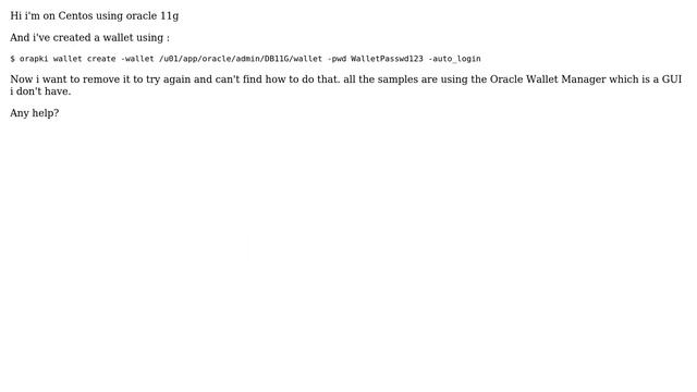 Unix & Linux: How to remove Oracle Wallet using orapki? смотреть онлайн