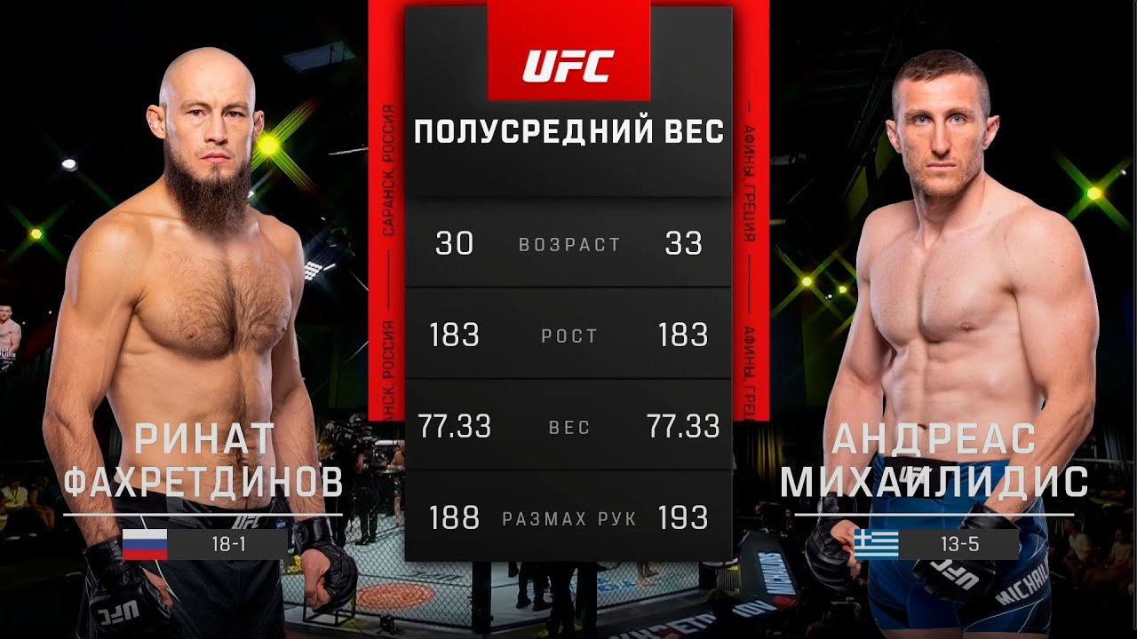 UFC Vegas 56 Ринат Фахретдинов vs Андреас Михаилидис | Обзор на Бой Фахретдинов vs Михаилидис смотреть онлайн