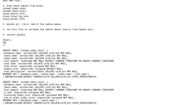 Cannot open table mysql/innodb_index_stats (5 Solutions!!) смотреть онлайн