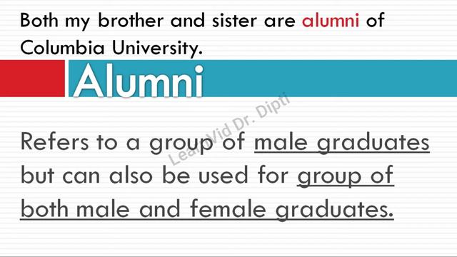 English Vocabulary: Alumni, Alumnus, Alumna, Alumnae in Hindi || Confusing words смотреть онлайн