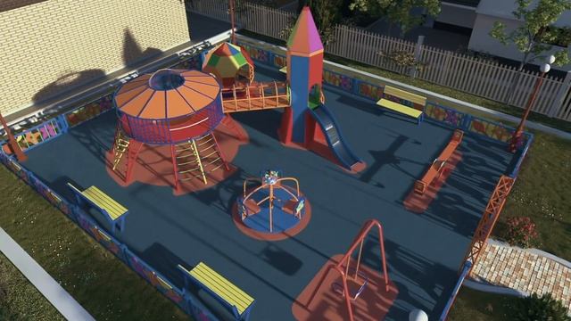 Графическая 3d анимация - визуализация коттеджного посёлка. Визуализация экстерьера смотреть онлайн