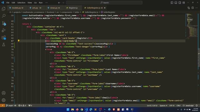 #64|Register Vendor|Multivendor Ecommerce Website Django ReactJs & DRF