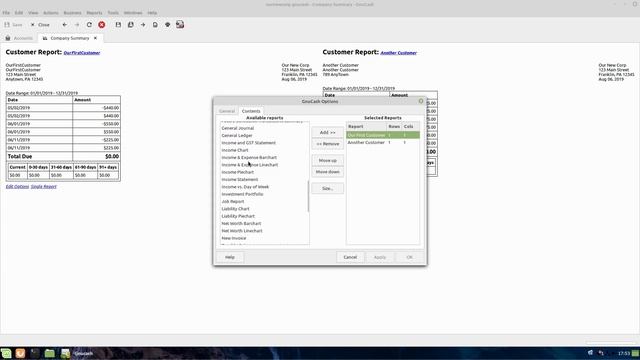 GnuCash: Custom Reports