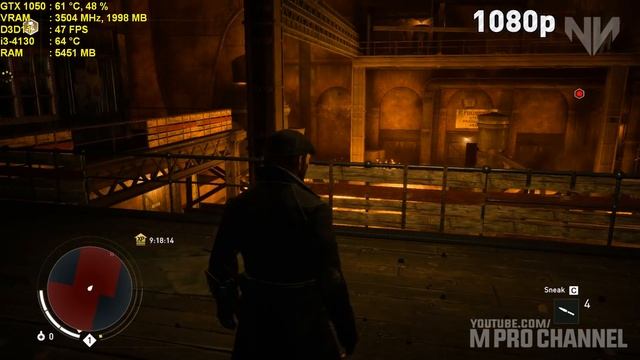 Assassin's Creed Syndicate GamePlay in NVIDIA GeForce GTX 1050 смотреть онлайн