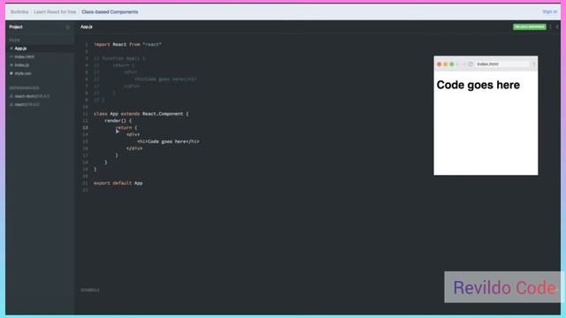 Class based Components React | React JS Course for Beginners | React JS Tutorial | #revildo_code смотреть онлайн