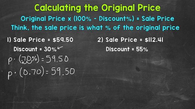 Finding the Original Price Given the Sale Price and Percent Discount | Math with Mr. J смотреть онлайн