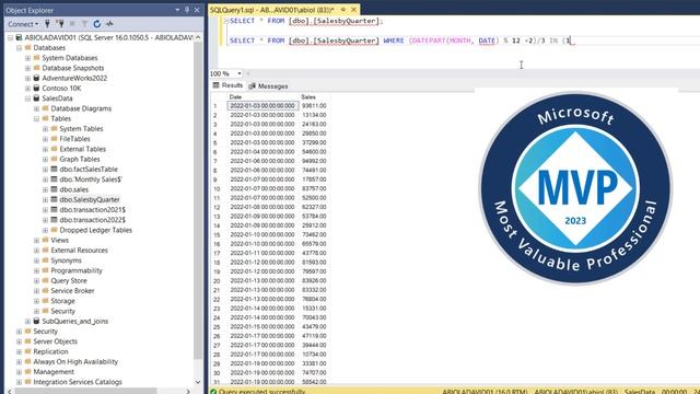 FILTER Quarter 1 and 2 Transaction in SQL Server 2022 смотреть онлайн