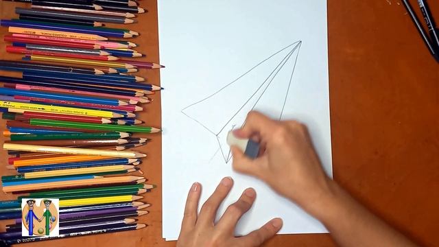 Как нарисовать бумажный самолетик. Онлайн-школа рисования "Малевашки" смотреть онлайн