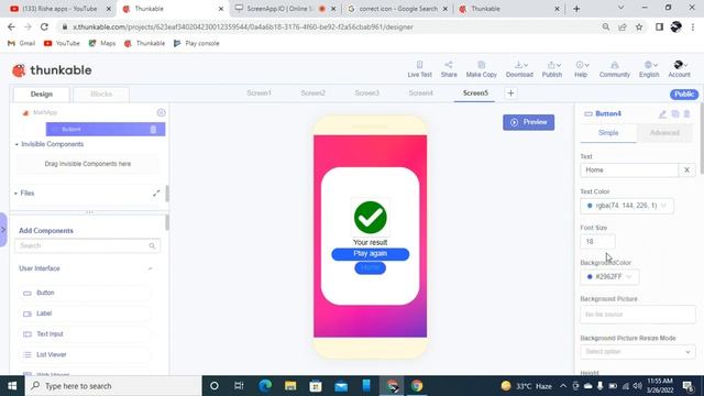 how to create an maths quiz app in thunkable? Part 1 смотреть онлайн