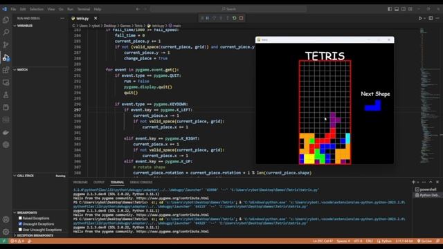 Tetris Game in Python смотреть онлайн