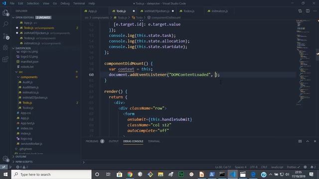 Pure Materialize CSS Datepicker and Timepicker in a ReactJs App -Component State Part 4 смотреть онлайн