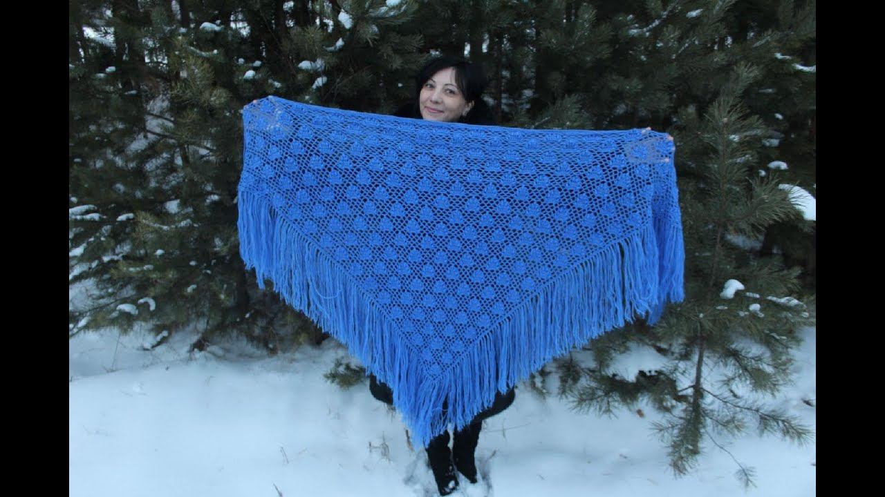 МК 10 Узор для шали крючком(crochet shawl pattern) смотреть онлайн