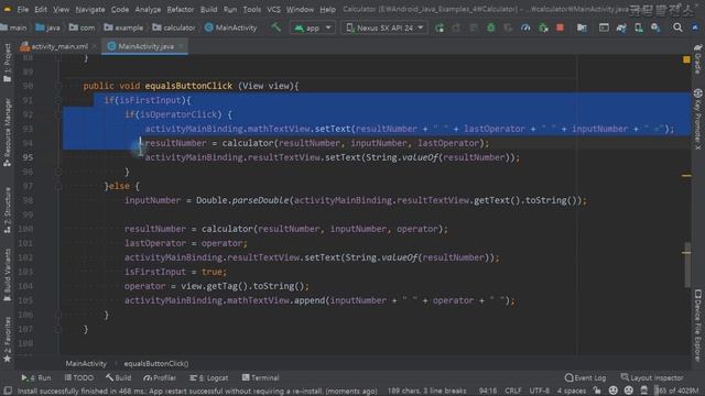 안드로이드 계산기앱 equals 버튼 onClick 메소드 만들기 [안드로이드 계산기 앱 - 자바(변수, 조건문, 메소드) #14] смотреть онлайн