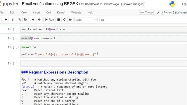 Python program to verify / Validate Email Address using regex | смотреть онлайн