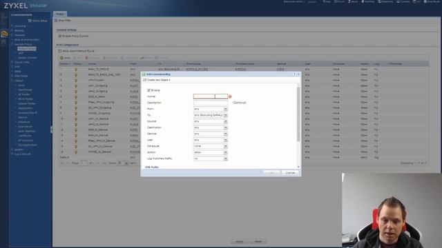 Open ports in ZyXEL USG60 - Work with policy control, NAT, addresse and services смотреть онлайн