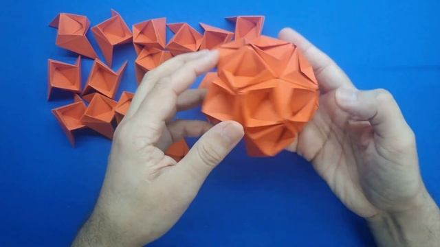 Origami star kusudama. How to make origami star kusudama with paper. Kusudama Flower Starsea. смотреть онлайн