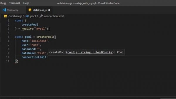 MySQL Database connection from node js application