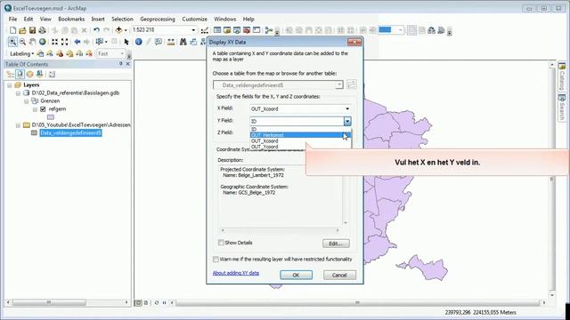 ArcGIS Excel met XY omzetten naar shapefile смотреть онлайн