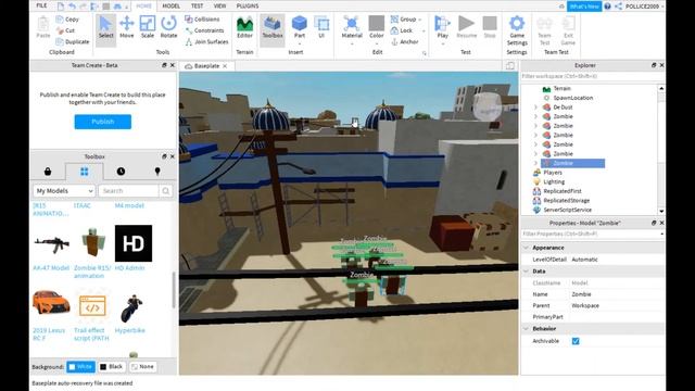 Roblox studio tutorial---- How to make a basic zombie game смотреть онлайн