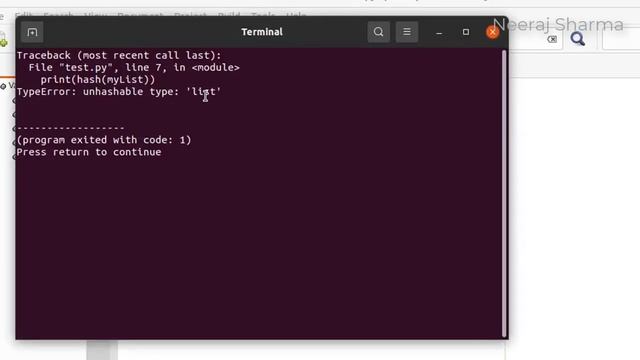 TypeError: unhashable type: 'list' | In Python | Reason of error and Solution | Neeraj Sharma смотреть онлайн