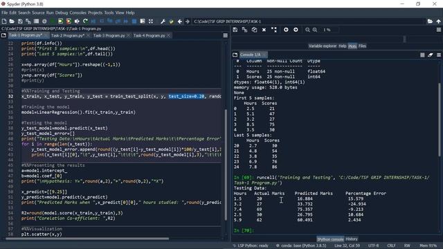 TSF GRIP Task-1: Prediction using Supervised ML смотреть онлайн