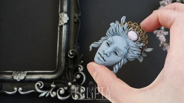 Брошь Архэ из полимерной глины, миниатюрная скульптура лицо. Авторская ручная работа ECLIPTA jewelr смотреть онлайн