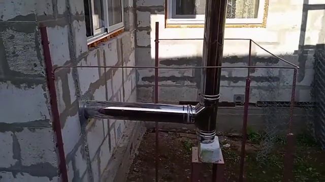 4. Монтаж дымовой трубы. Делаем отопление дома своими руками #отоплениевдоме смотреть онлайн