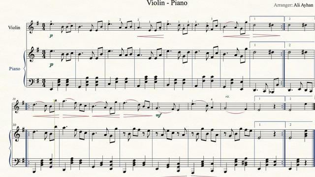 Brahms - Waltz In Em - Keman Piyano - Violin And Piano