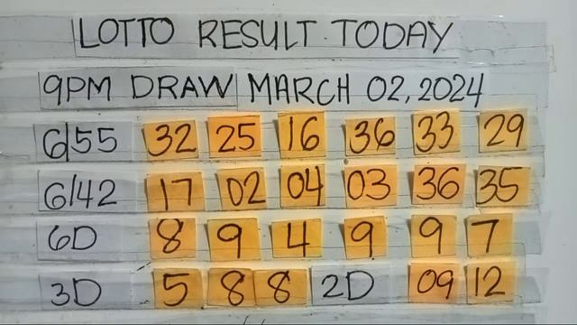 Lotto Result Today 9pm Draw March 2, 2024 Swertres Ez2 PCSO Live Result смотреть онлайн