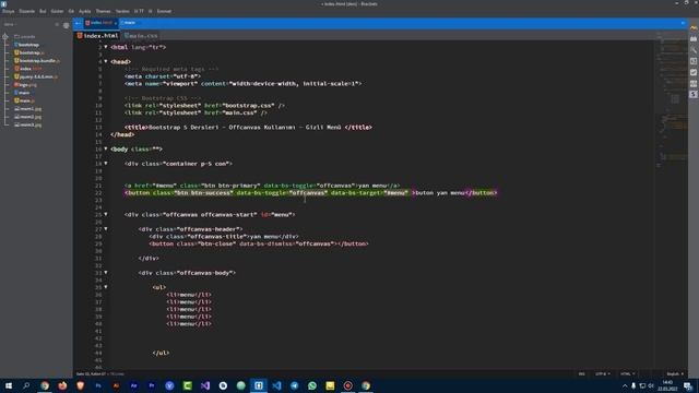 22- Bootstrap 5 Dersleri - Offcanvas Kullanımı - Gizli Menü смотреть онлайн