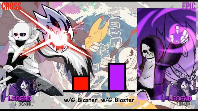 Epic!Sans VS Cross!Sans Power Levels