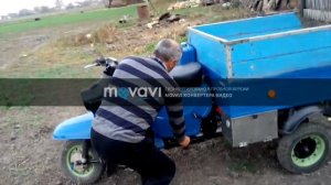 мотороллер муравей с ножным кикстартером и зажиганием от бензопилы Штиль