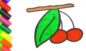 Как рисовать детям картинку Вишни