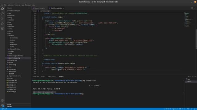 Php Dusk Tutorial 01 - Executing First Test in Headless Mode and Non Headless Mode смотреть онлайн