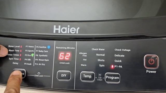 Haier Heater Model Top Load Washing Machine Demo H826 Series