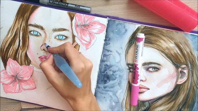Скетчим Вместе 8|Микседмедиа sakura| Royal Talens|Как рисовать похоже смотреть онлайн