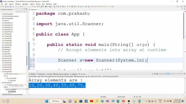 accepting array elements at runtime in Java by Prakash Gangumalla | Array Demo4 смотреть онлайн