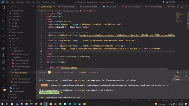 3. User Component And User Table with Modal by dispatch livewire смотреть онлайн