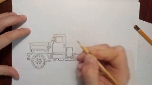 Рисуем грузовик Краз 255 самосвал