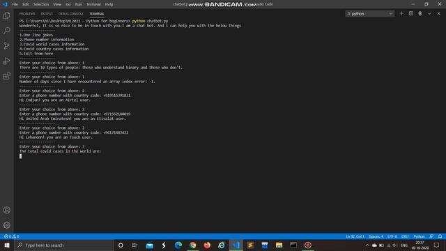 Simple chatbot using python смотреть онлайн