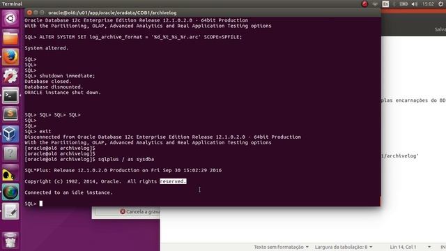 Habilitar archivelog Oracle смотреть онлайн