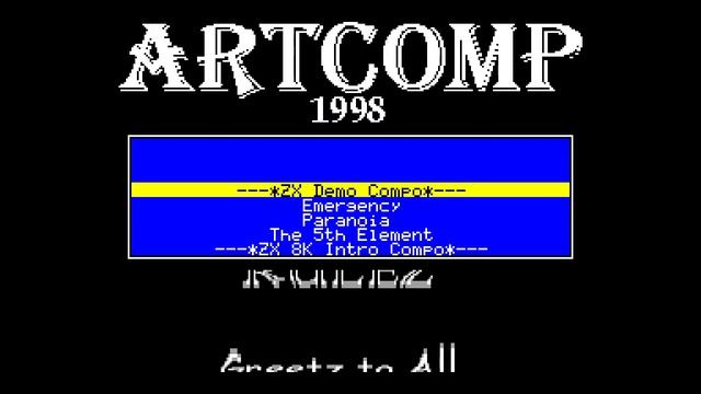 Art Comp 98 boot - Computer Rats Group [#zx spectrum AY Music Demo](noflic) смотреть онлайн