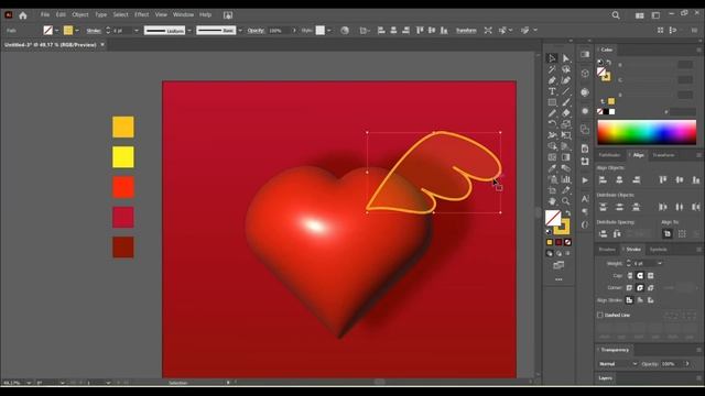 РИСУЕМ СЕРДЦЕ В 3D I УРОК В ADOBE ILLUSTRATOR смотреть онлайн