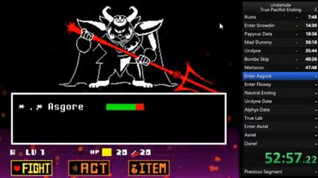 Undertale Speedrun - True Pacifist Ending in 1:39:00 смотреть онлайн