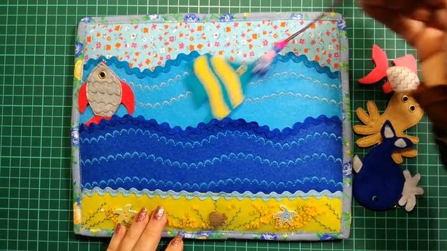 Развивающий планшет из фетра и ткани. Рыбалка. смотреть онлайн