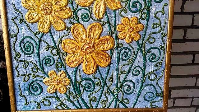 Скульптурная картины Желтые цветы. смотреть онлайн
