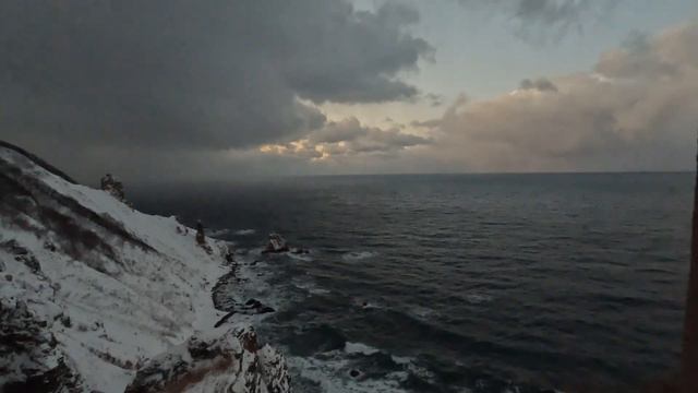 Hokkaido winter sunset snow mountain ocean смотреть онлайн