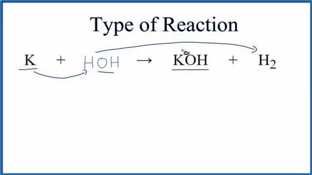 Type of Reaction for K + H2O = KOH + H2 смотреть онлайн